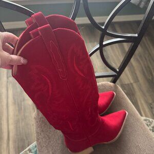 RED COWBOY BOOTS WOMENS SIZE 8